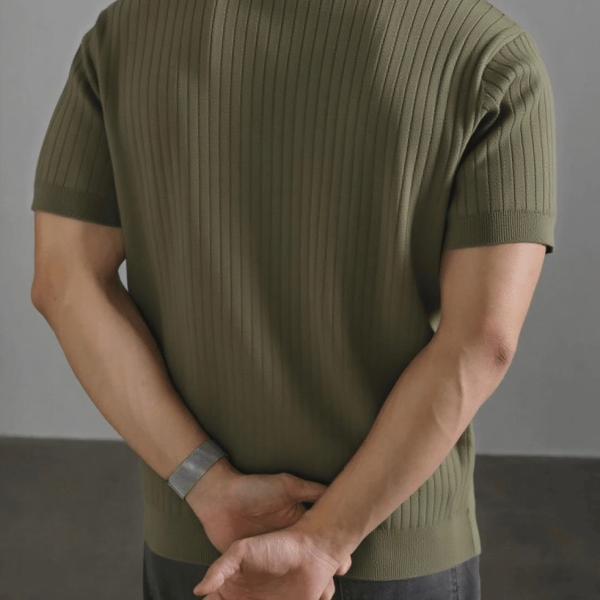 Beyond The Cross Men's Summer Ribbed Knit Short Sleeve T-Shirt