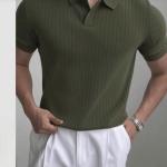 Beyond The Cross Men's Summer Ribbed Knit Short Sleeve T-Shirt