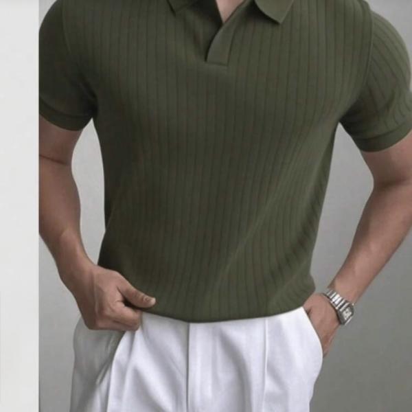 Beyond The Cross Men's Summer Ribbed Knit Short Sleeve T-Shirt