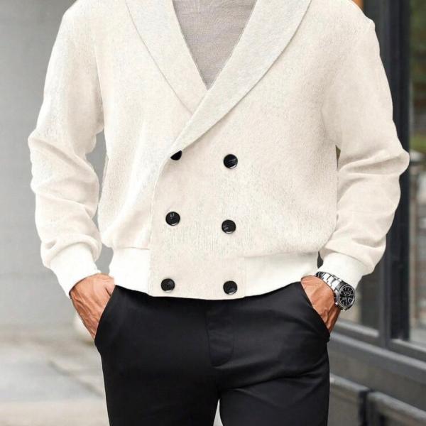 Beyond The Cross Bizformal Men's Fashion Casual Double-Breasted Shawl Neck Jacket