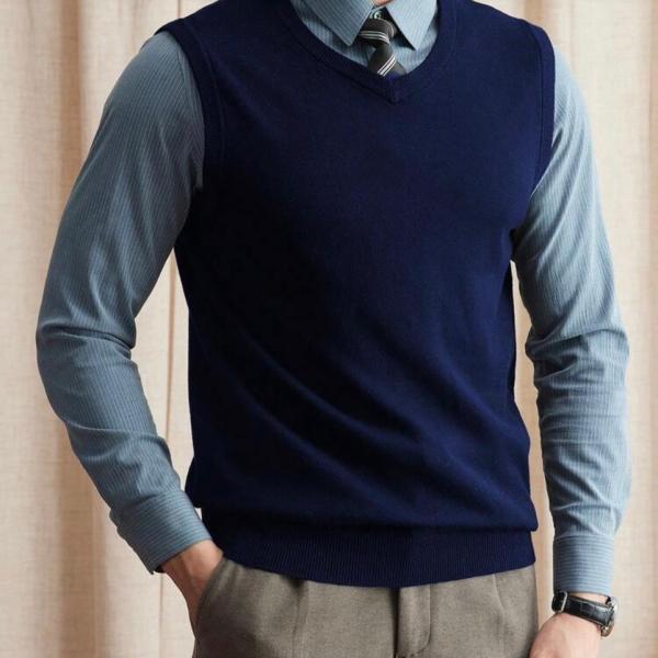 Men's V-Neck Knitted Vest