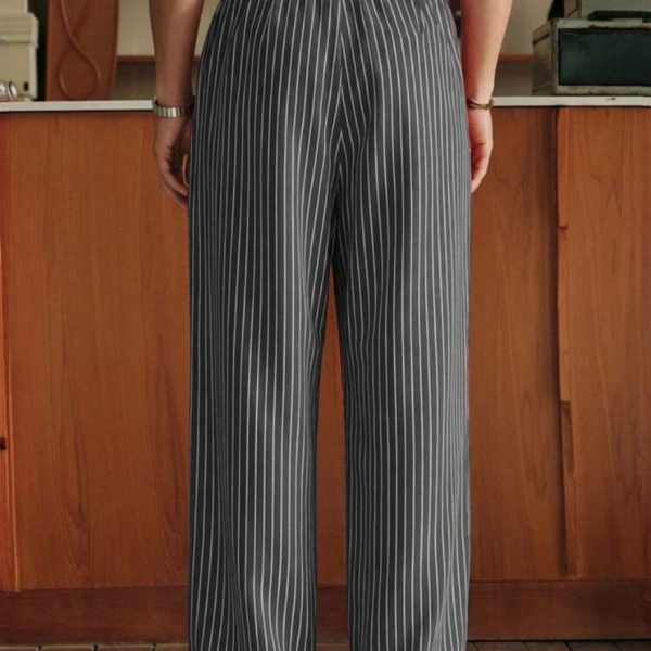 Beyond The Cross Men's Fashion Casual Striped Print Suit Pants Striped Pants Pleated Pants