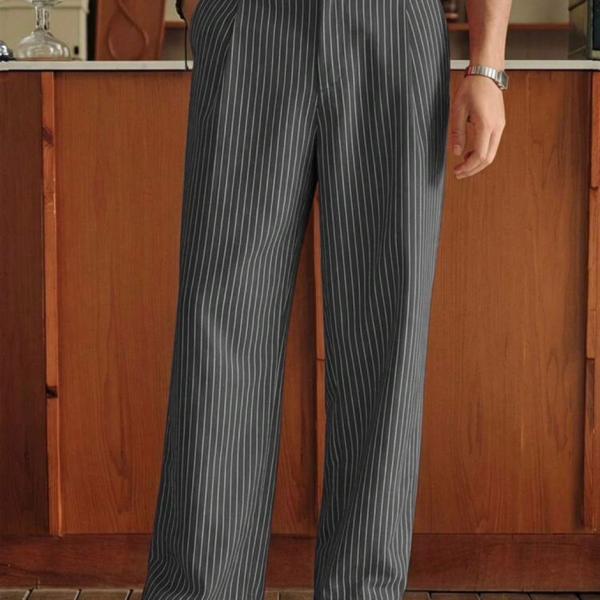 Beyond The Cross Men's Fashion Casual Striped Print Suit Pants Striped Pants Pleated Pants