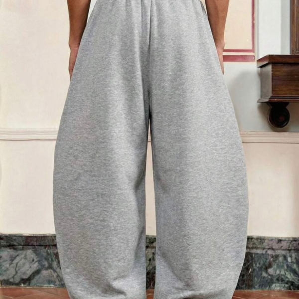 Beyond The Cross Men's Casual Dark Grey Sweatpants, Standard Size, Pockets, Curved Leg