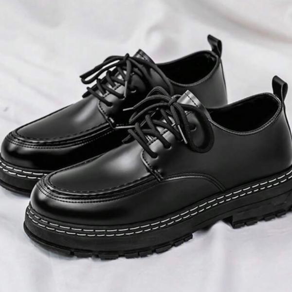 Beyond The Cross Men's Business Shoes, Loafers, Flat, Elevator, Lace-Up, Office/School Style, Half Size Up